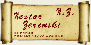 Nestor Zeremski vizit kartica